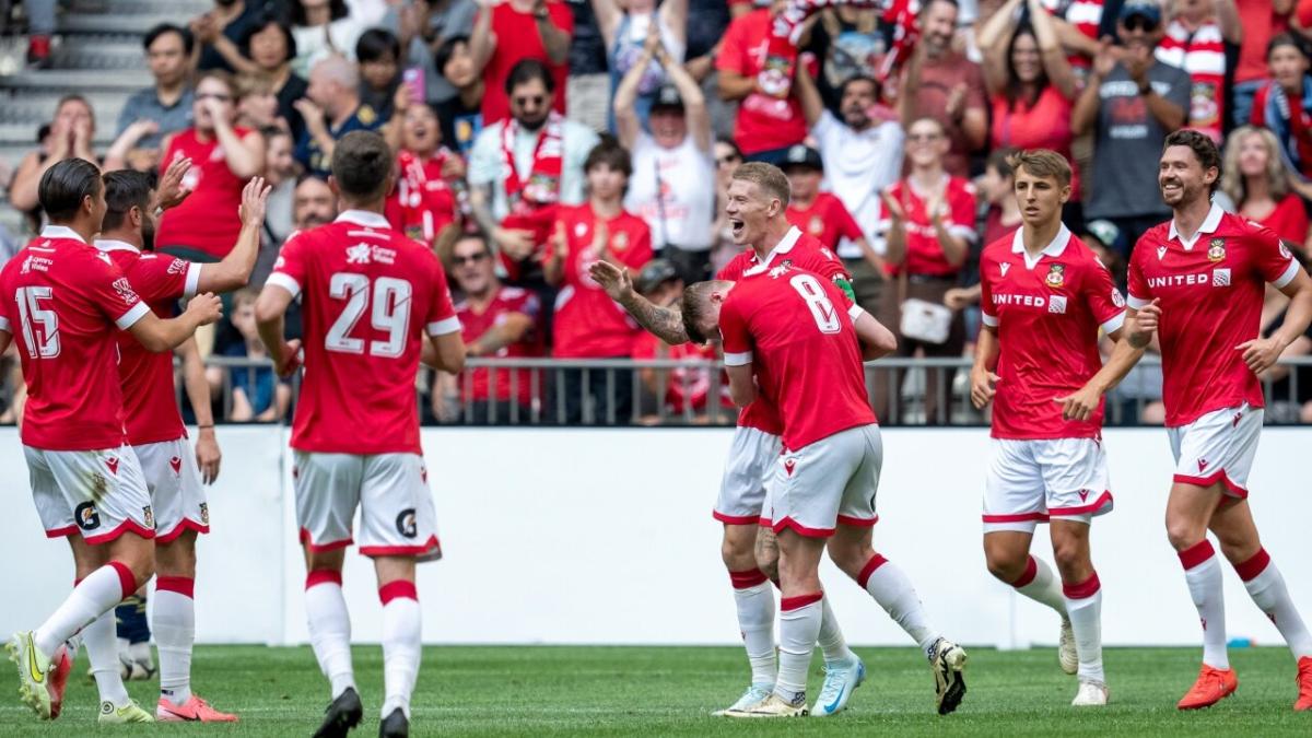 Wrexham players celebrate